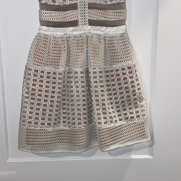 White Mesh Halter Dress - Picture 3 of 6